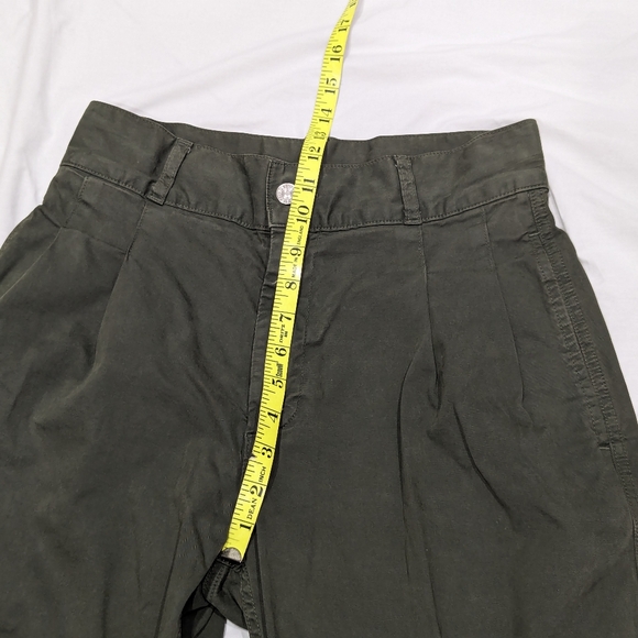 Edwin Isla Juniper olive green pleated wide leg barrel pants size 26 (size 2/4) - Picture 7 of 13